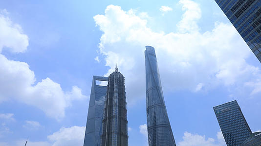 上海CBD高楼延时视频的预览图