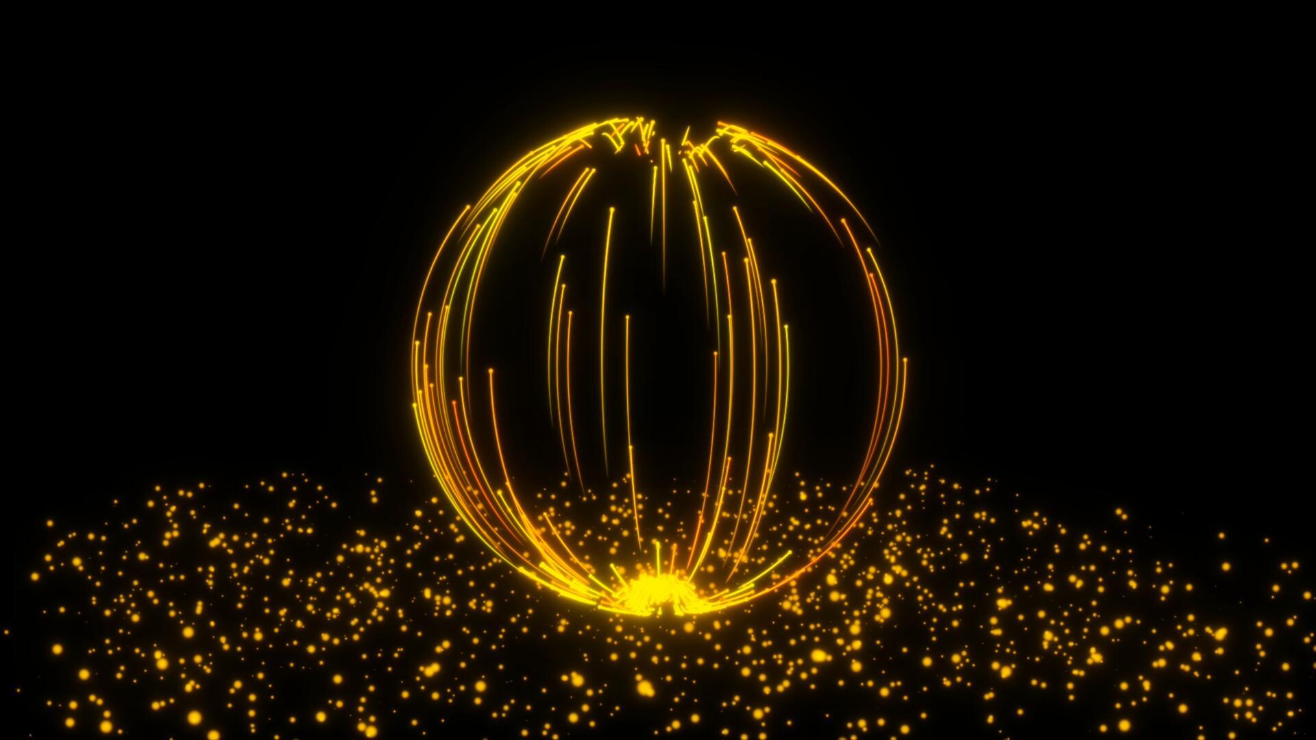 金色粒子圆形球视频的预览图