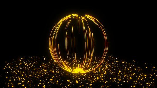 金色粒子圆形球视频的预览图