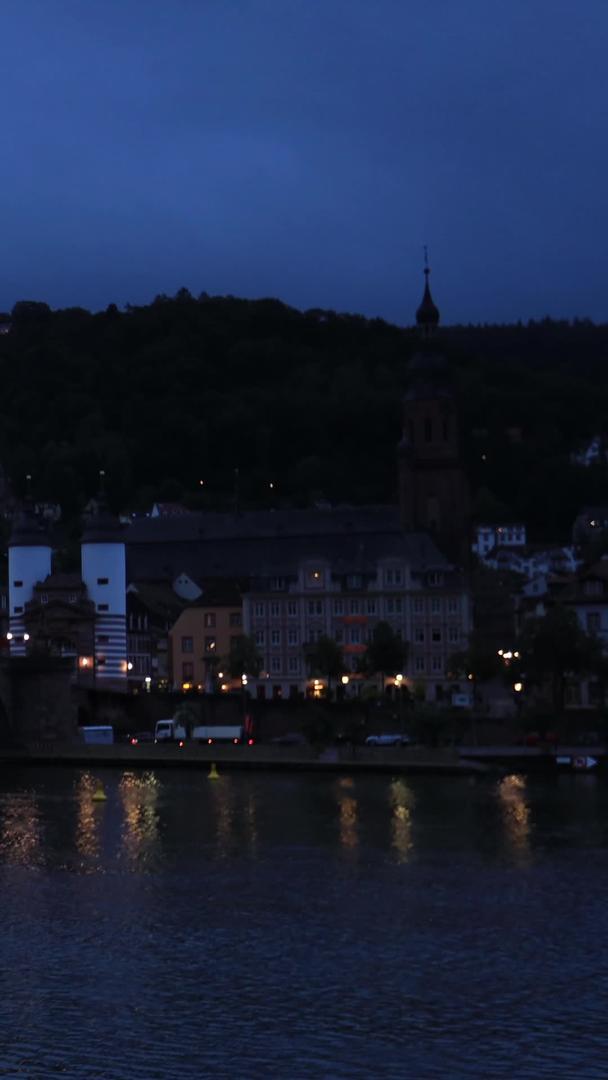 海德堡德国旅游名城清晨城市风景延时视频视频的预览图