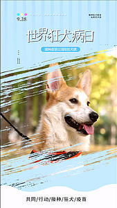 简洁动感的世界狂犬病日海报AE模板视频的预览图