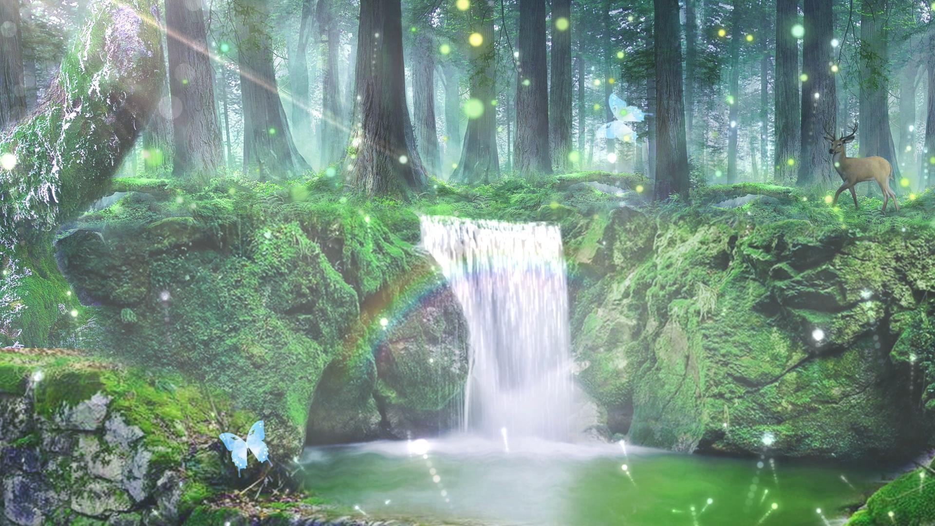 动态丛林流水粒子光效视频背景元素视频的预览图