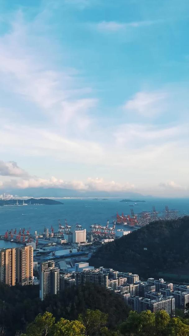 沿海城市港口风光延时竖屏视频的预览图