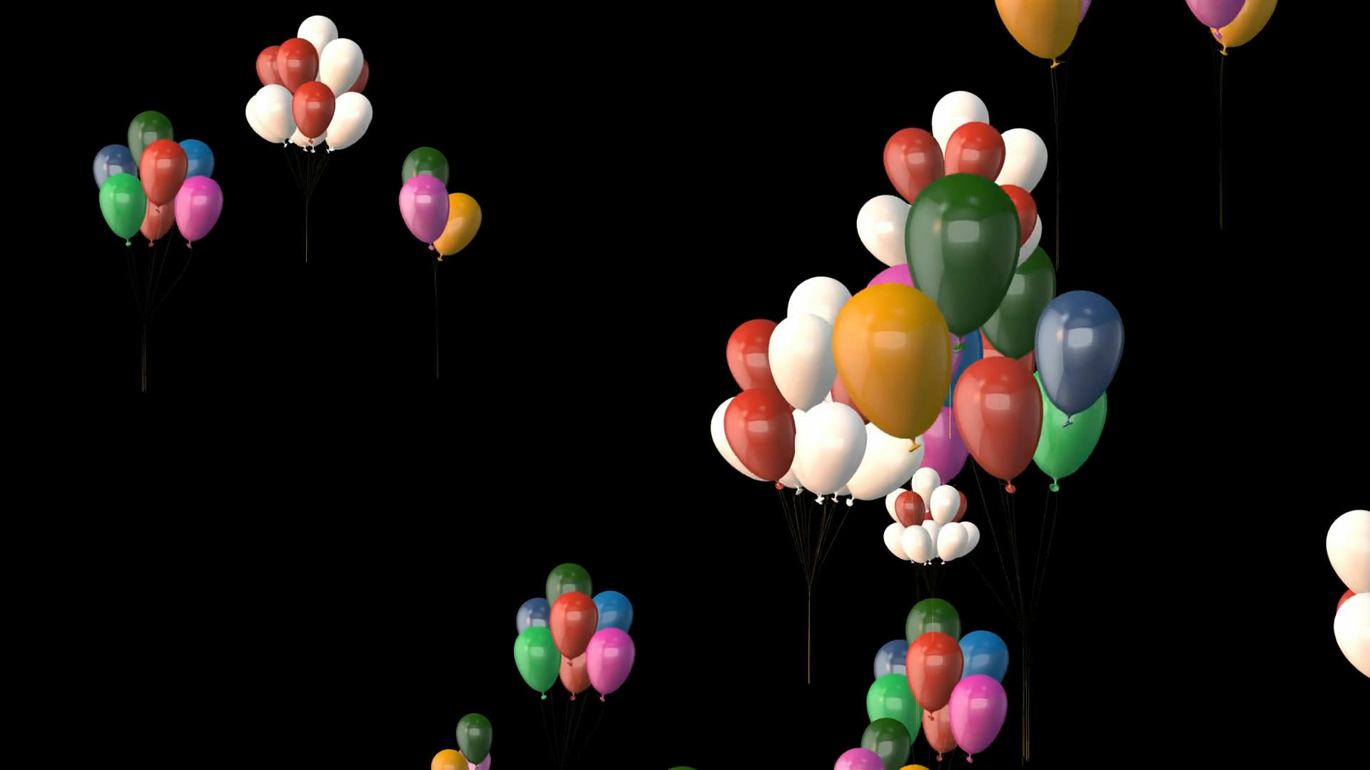 透明通道3D彩色气球上升视频素材视频的预览图