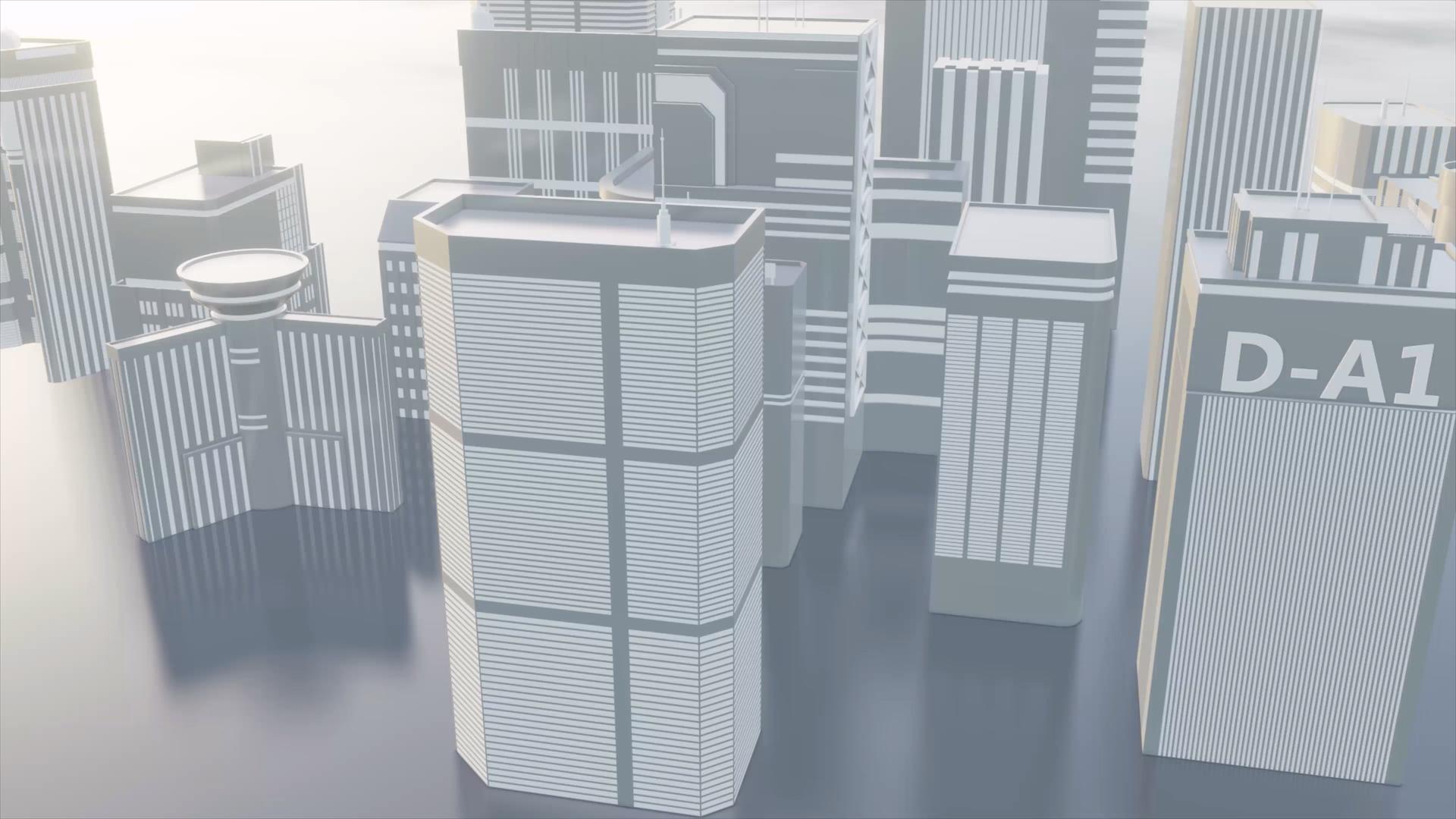 白干净简洁的三维城市生长视频的预览图