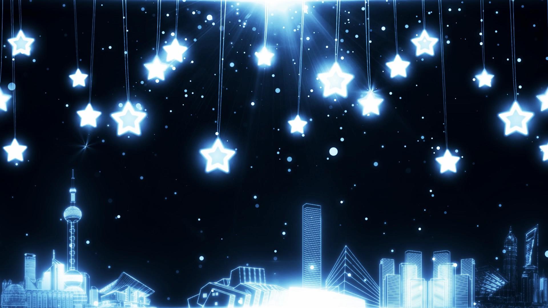 唯美梦幻卡通城市星空视频的预览图