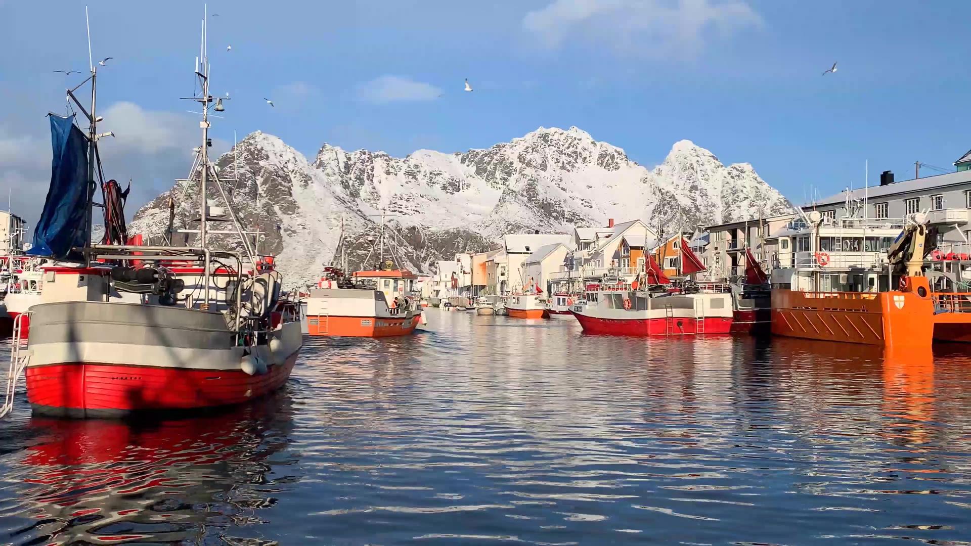 挪威著名渔港亨宁斯韦尔视频的预览图