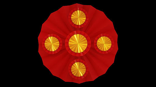 三维中国风圆形折纸旋转展示动画视频的预览图