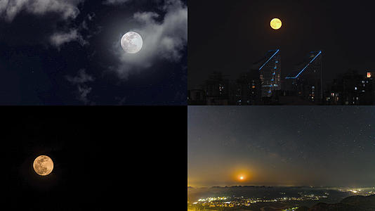 【节日合集】4K中秋节月亮延时合集视频的预览图