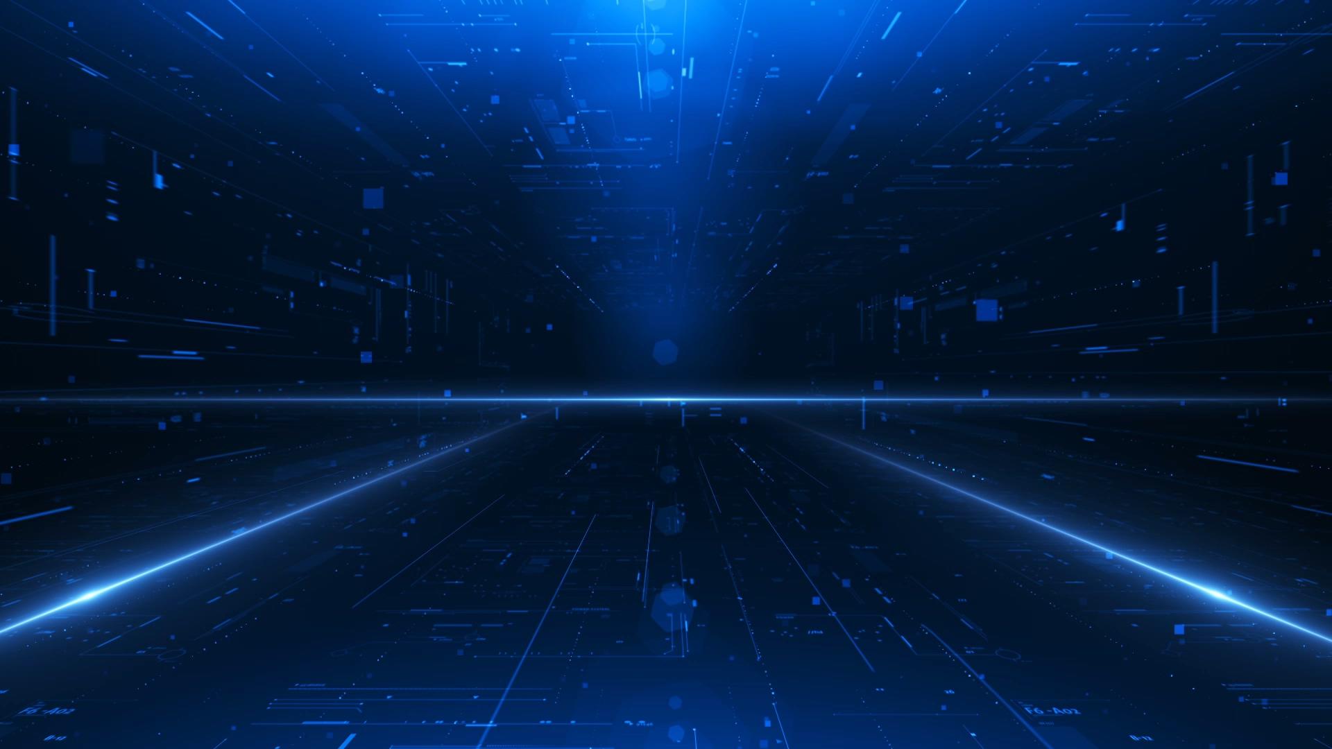 蓝色科技空间背景视频的预览图
