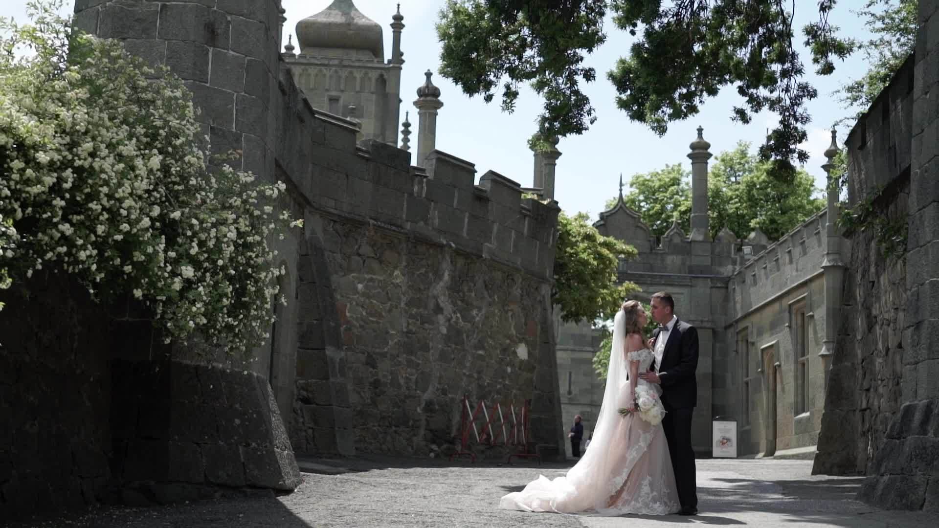 年轻的新娘和新郎在城市视频的预览图