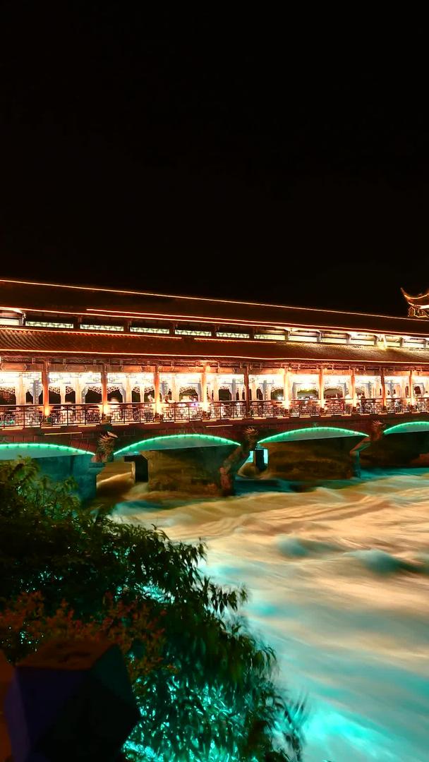 都江堰南桥夜景视频的预览图