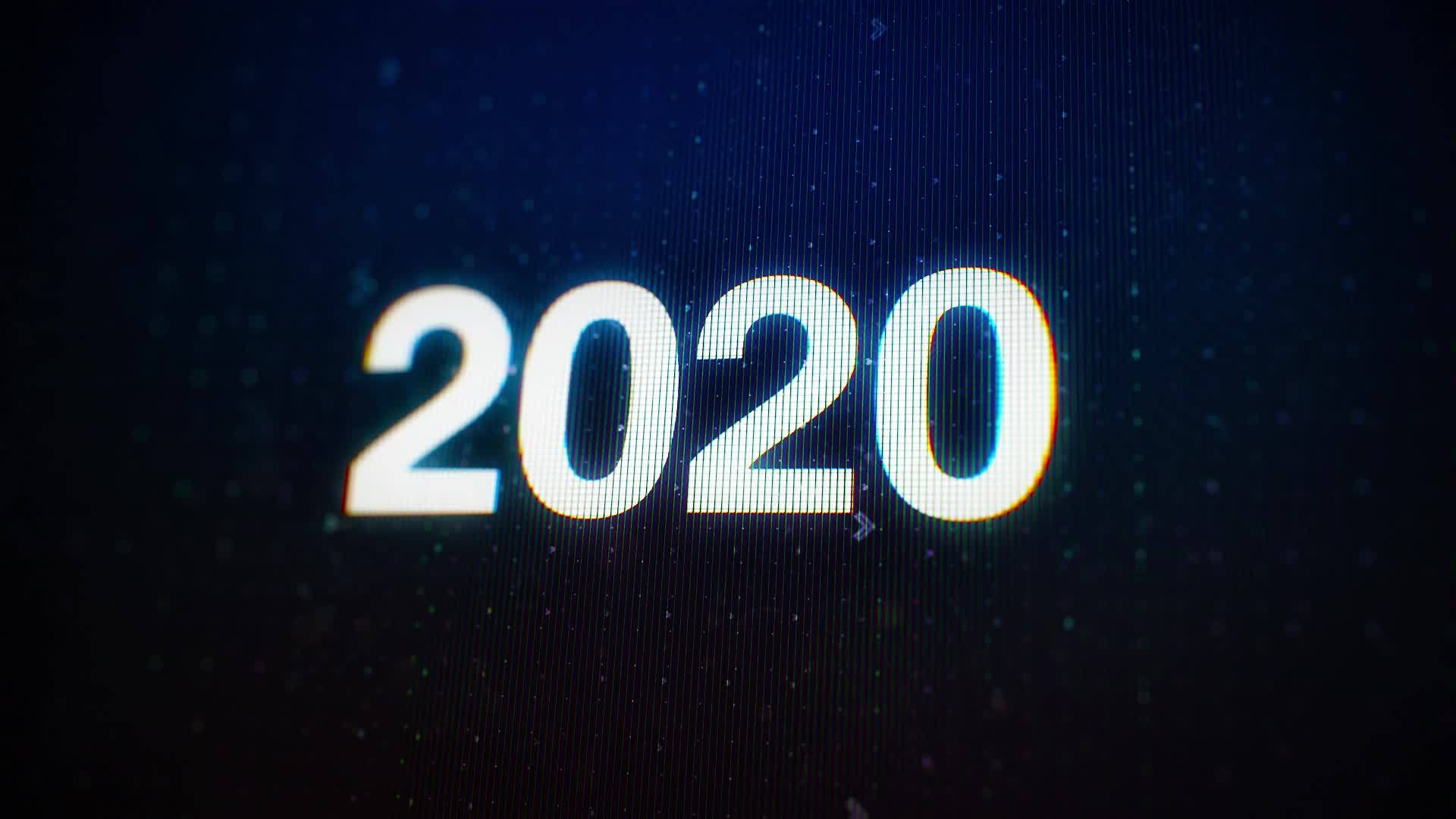 2020年变为2021年LCD电脑屏幕上的白色发光视频的预览图