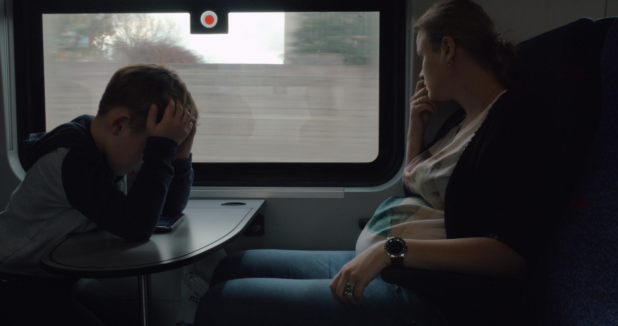 怀孕的妇女和她的儿子旅行视频的预览图