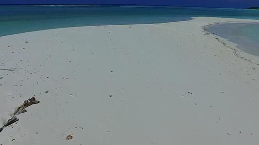 海洋海岸线海滩野生动物在沙洲附近以白沙为背景的蓝海复制视频的预览图