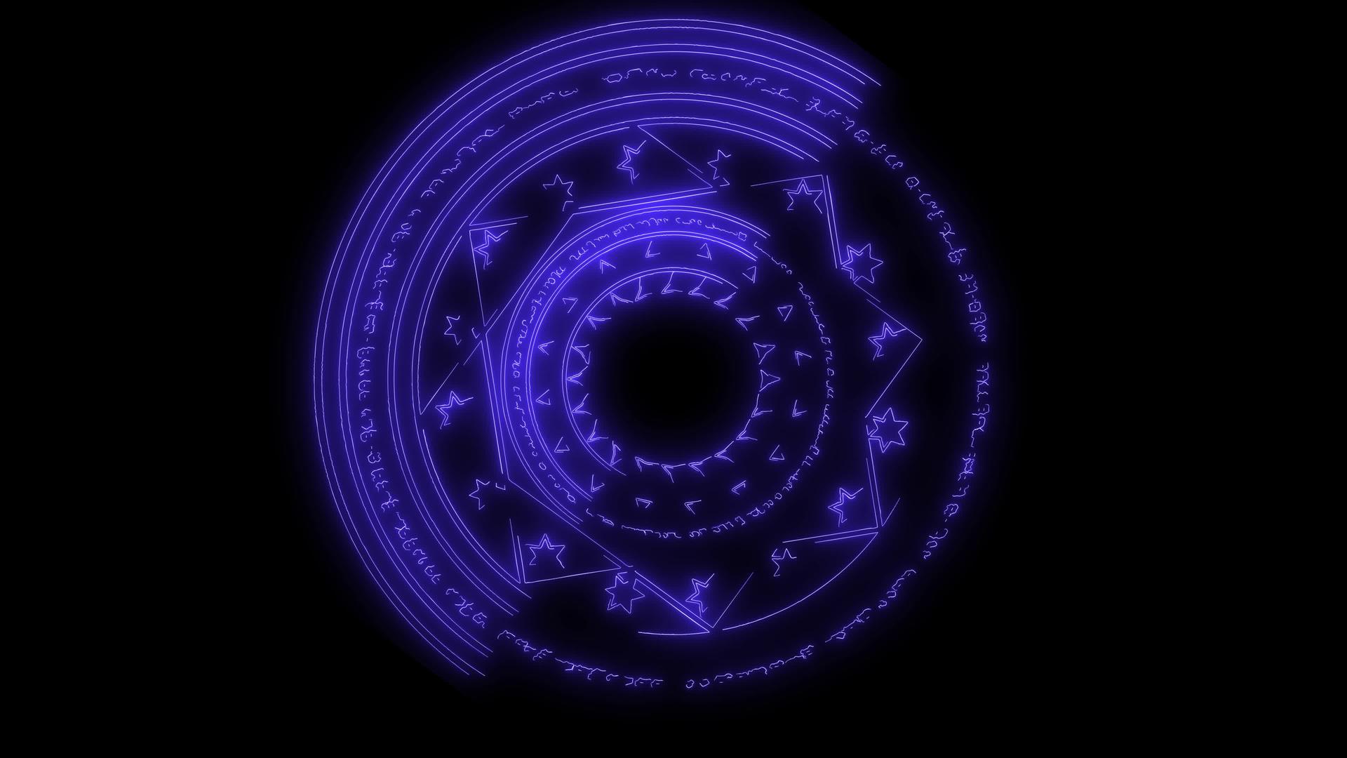 魔法三角形和平光有力的紫色生长能量旋转视频的预览图