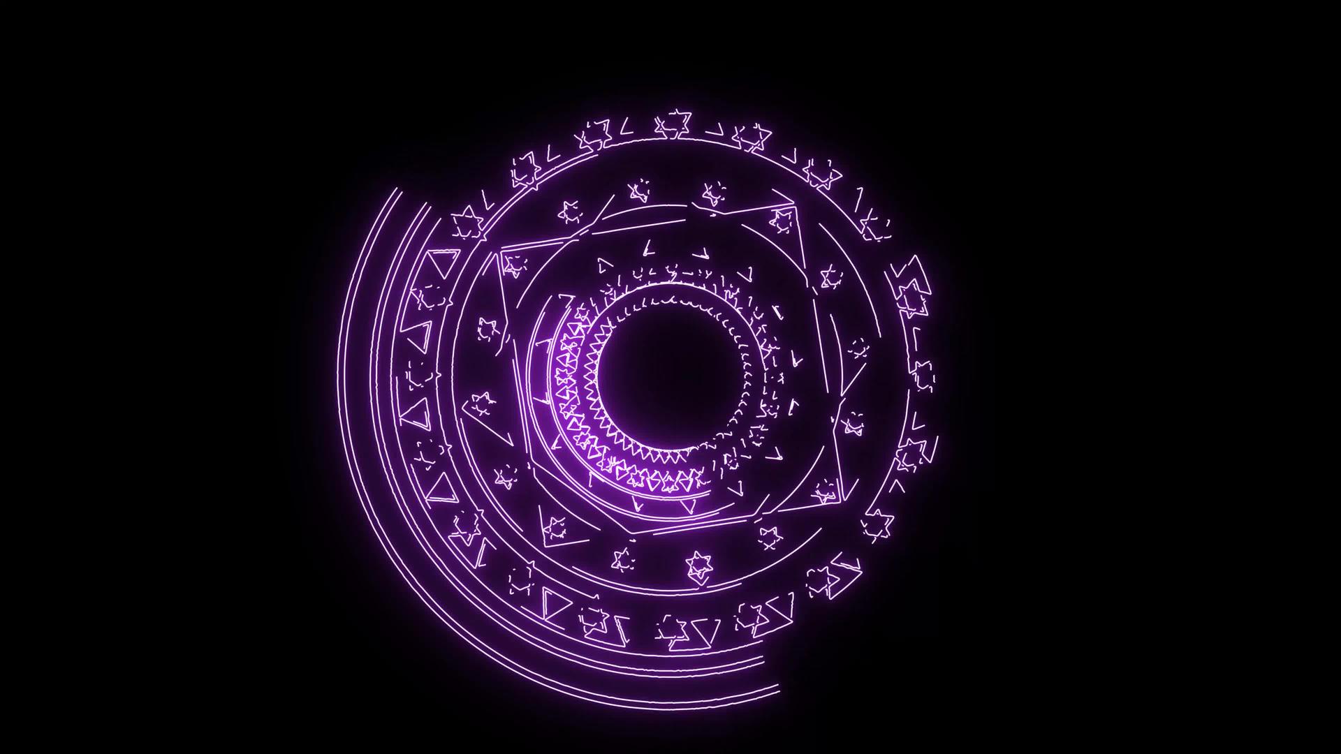 六颗星紫色能量在横幅和分析广告中缓慢旋转视频的预览图