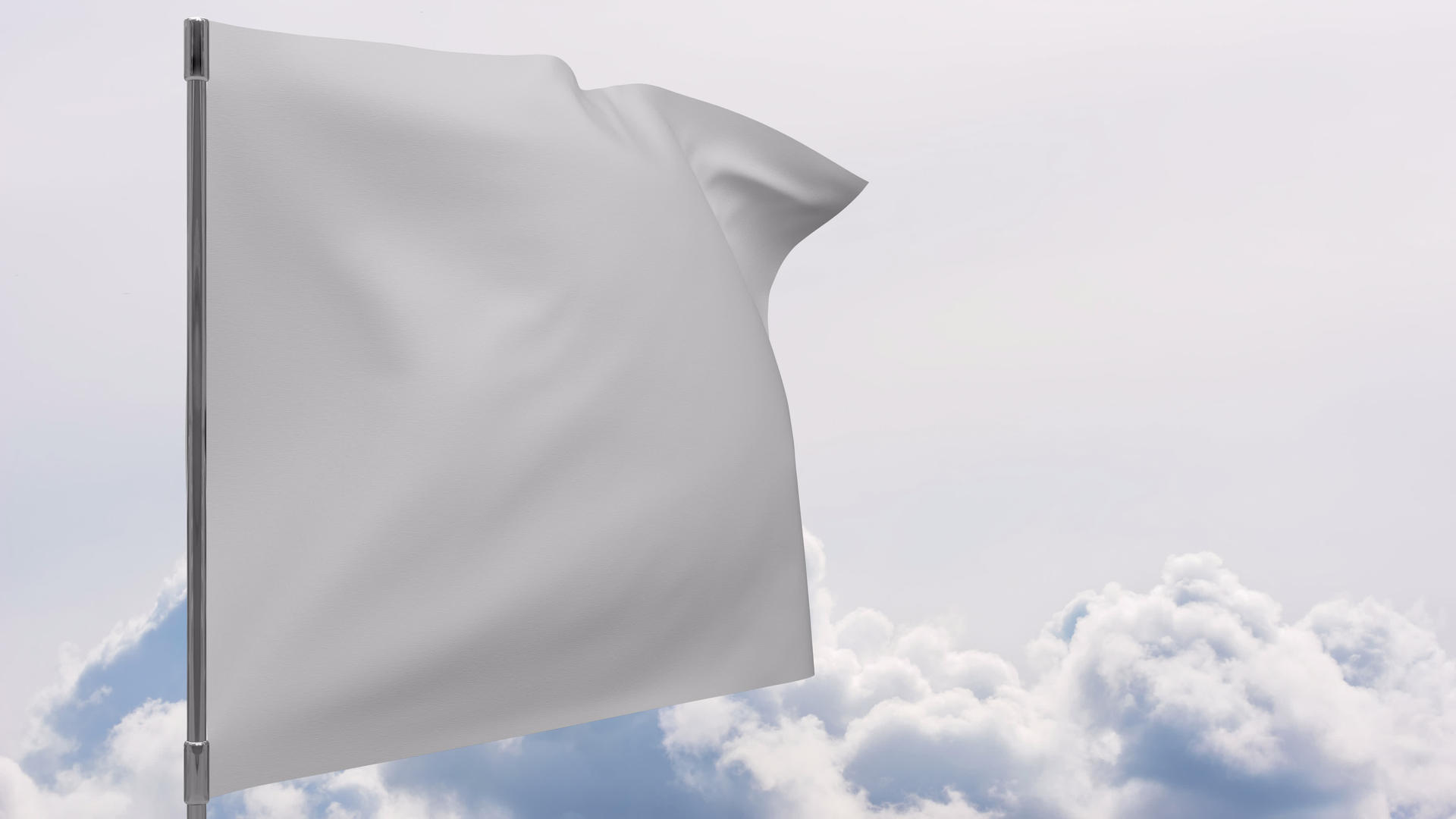 白旗挂在有天空背景的顶部视频的预览图