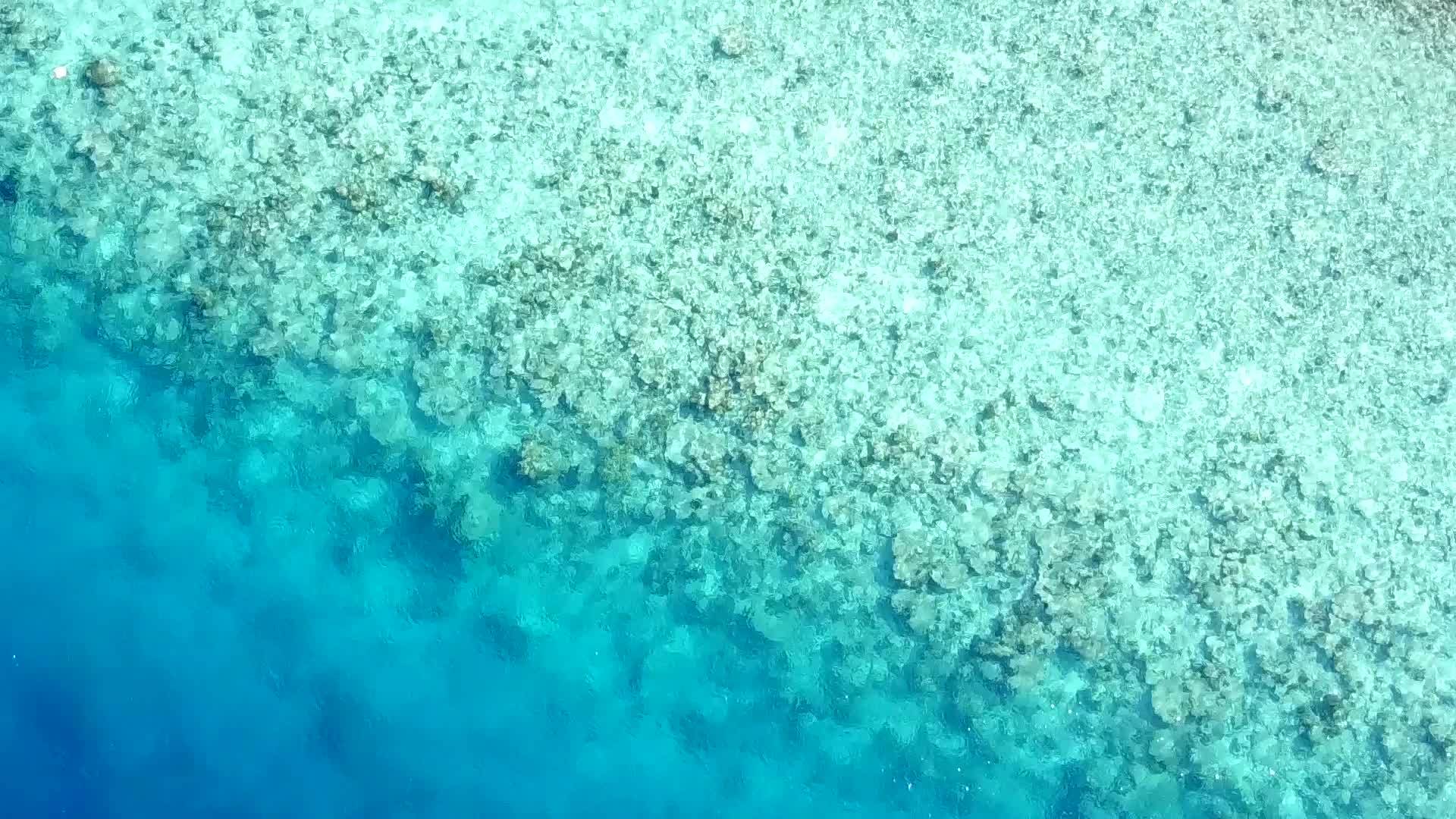 白沙背景蓝绿色泻湖美丽度假海滩度假无人机旅游视频的预览图