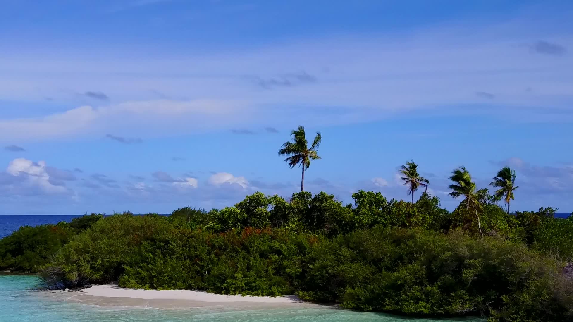 在蓝绿海和白沙的背景下放松旅游海滩假日视频的预览图