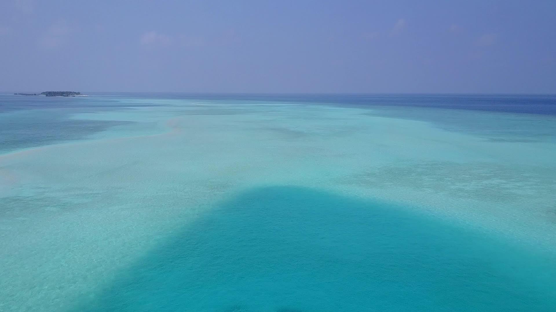 热带岛屿海滩野生动物无人飞行飞机景观清水和白色视频的预览图