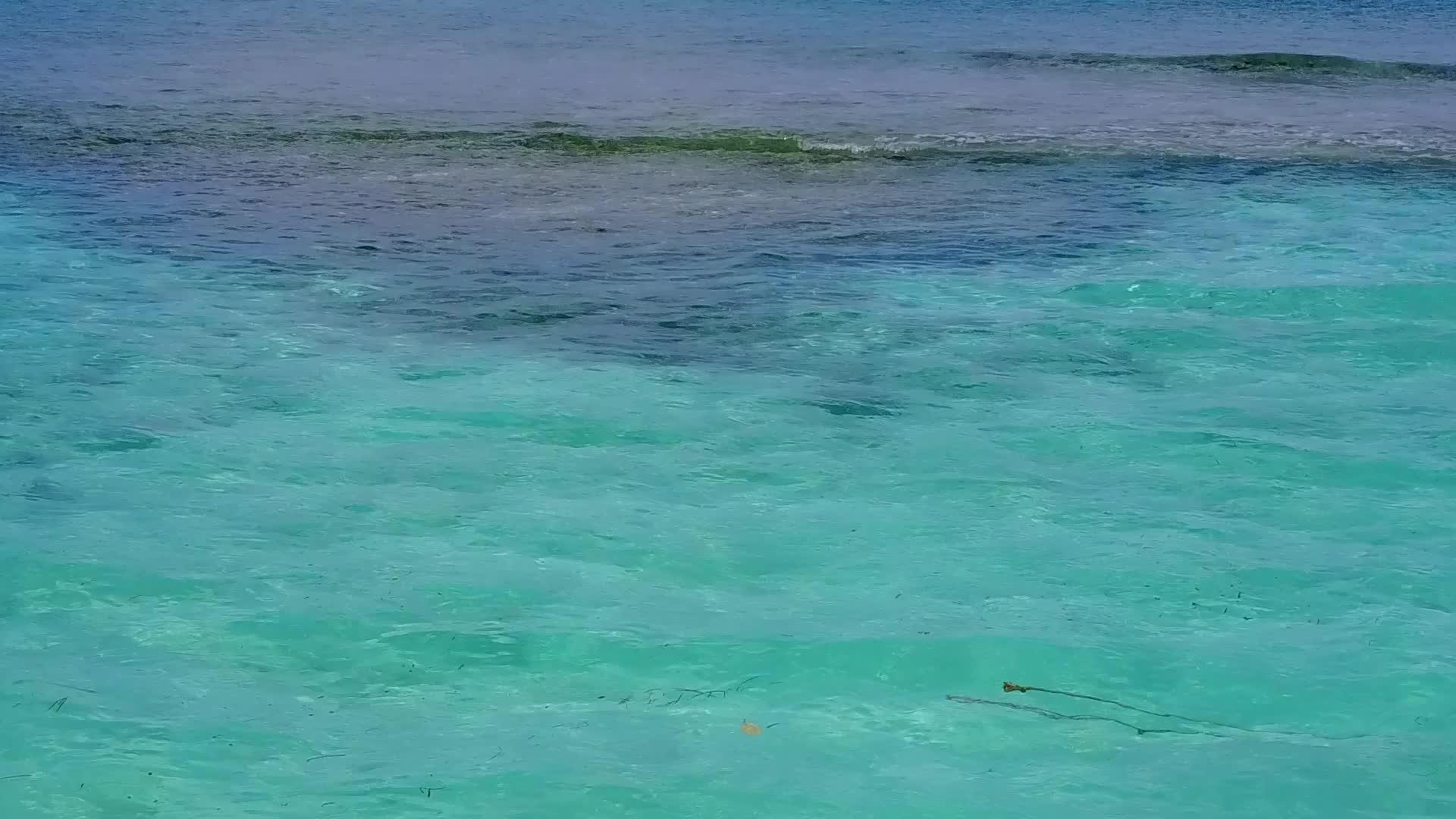 水蓝色海洋的白沙背景视频的预览图