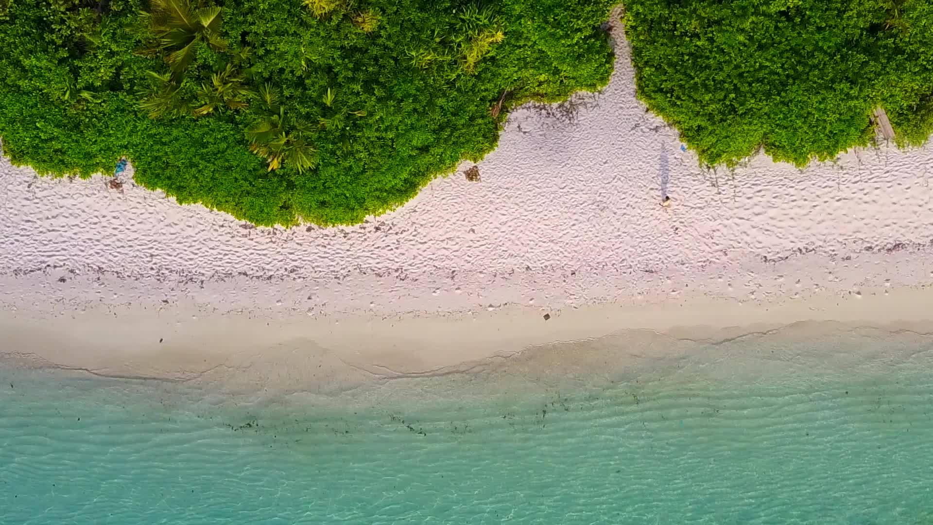 海洋旅游海滩以蓝海和白色沙滩为背景突破了蓝海视频的预览图
