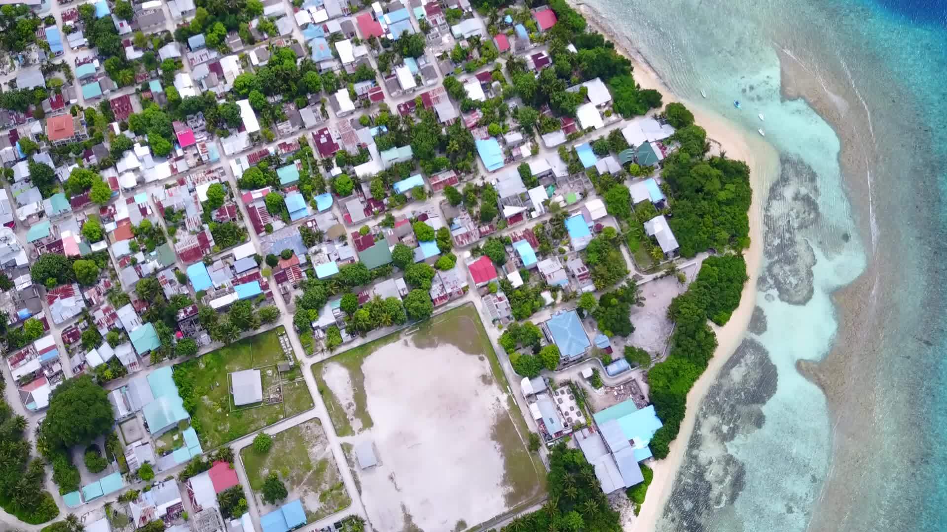 绿色海洋和白色海滩背景的海平面视频的预览图