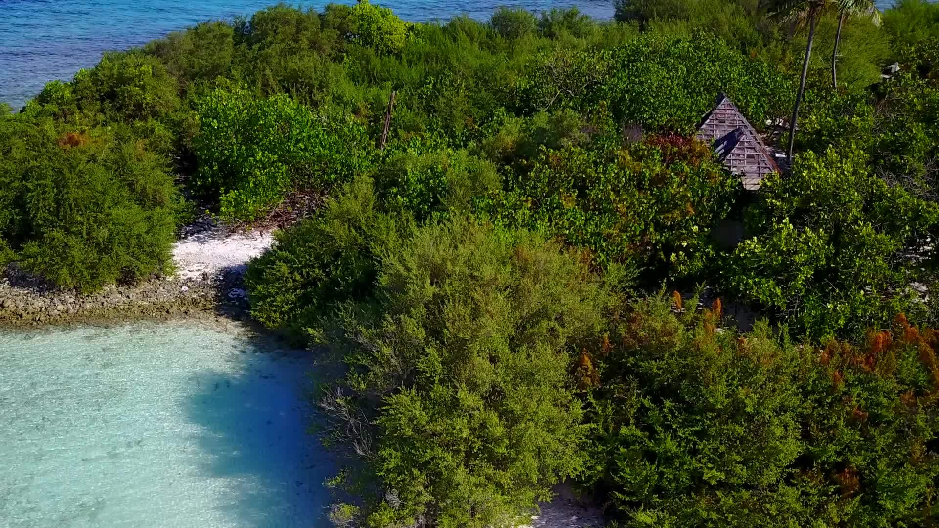 蓝色海洋和浅沙背景的海滨度假海滩观测海洋海景视频的预览图