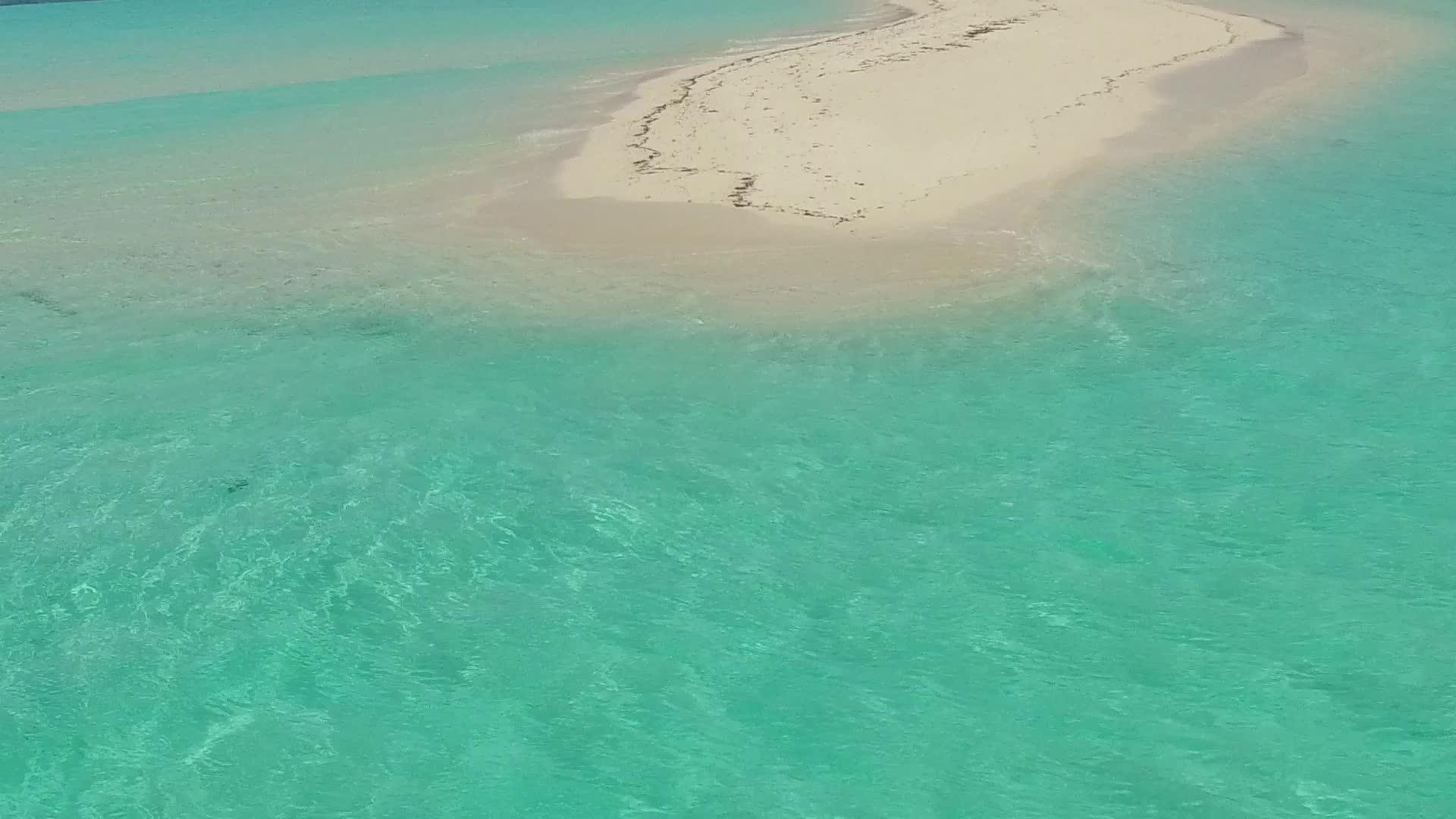 田园诗般的海滨海滩旅游空中无人机景观由蓝海和白沙组成视频的预览图