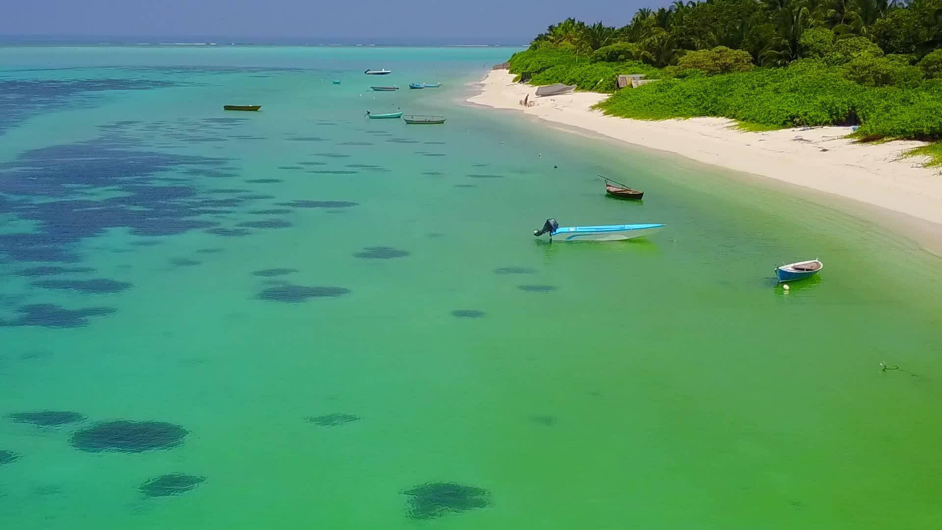 观察白沙底蓝水的海滩生活方式视频的预览图