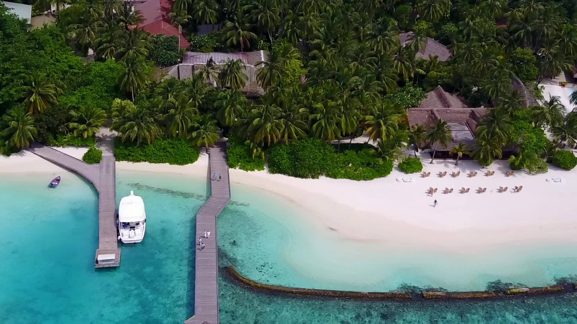 以绿水和白沙为背景的海滩旅游视频的预览图