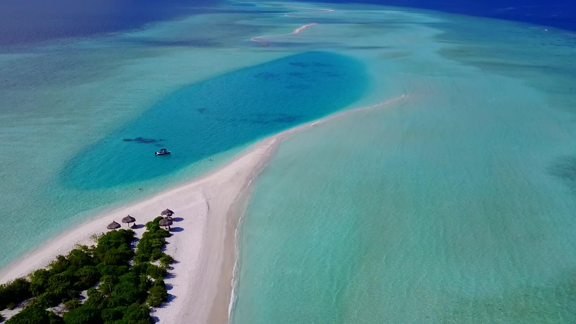 以蓝海为例美丽的海湾海滩假日天性拥有明亮的海滩背景视频的预览图