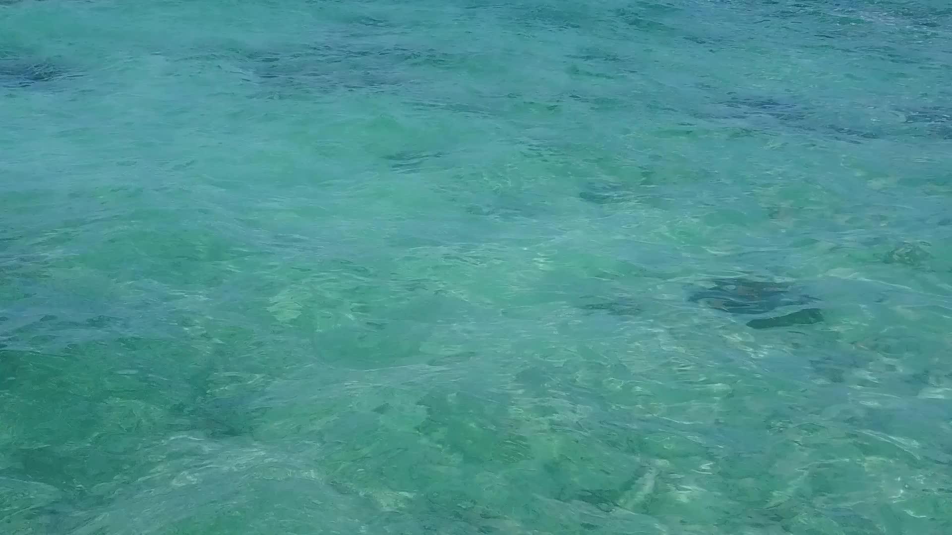 以白色海滩背景的蓝海为例在海滩度假日举行美丽的海景视频的预览图