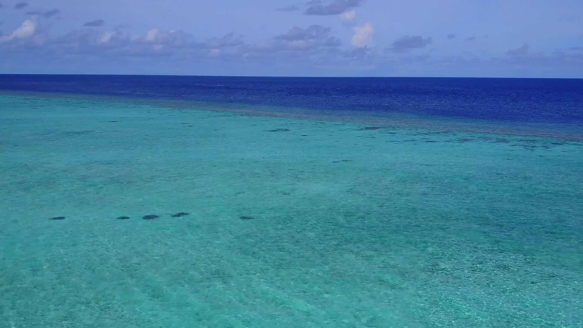 通过蓝水和白沙的背景放松环礁湖海滩上的野生动物视频的预览图