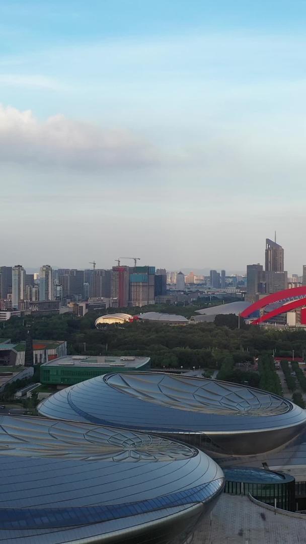 CBD航拍城市建筑群南京奥体中心视频的预览图