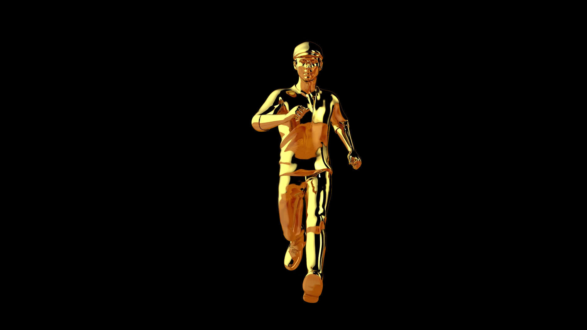 金色跑龙无缝前视图阿尔法频道视频的预览图