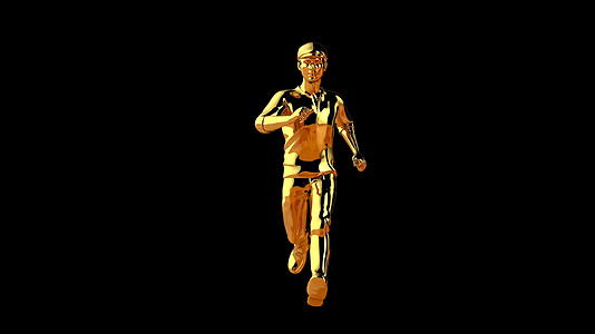 金色跑步者的无缝前视图对准黑色视频的预览图