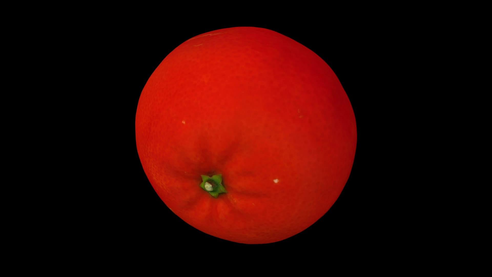 曼达林橙色02在黑色背景上旋转b厕所视频的预览图