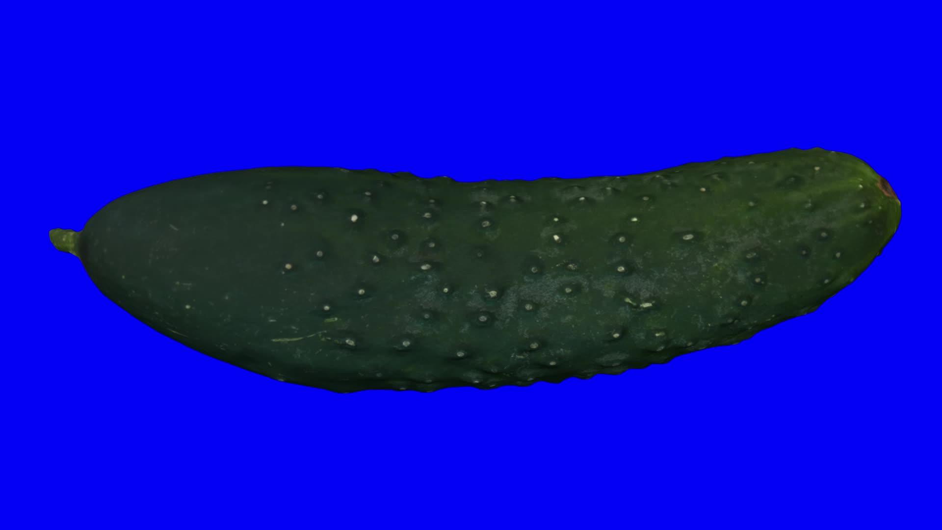 旋转黄瓜02的蓝色背景b滚视频的预览图