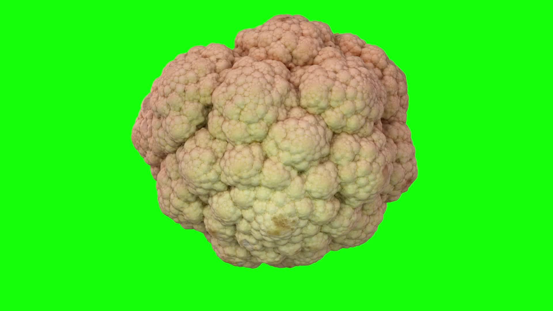 旋转椰菜花01的绿色背景b滚动视频的预览图
