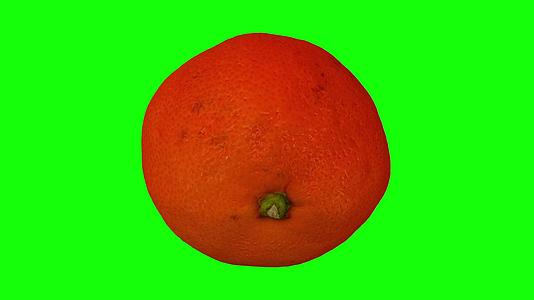 曼达林橙01在绿色背景上旋转b厕所视频的预览图