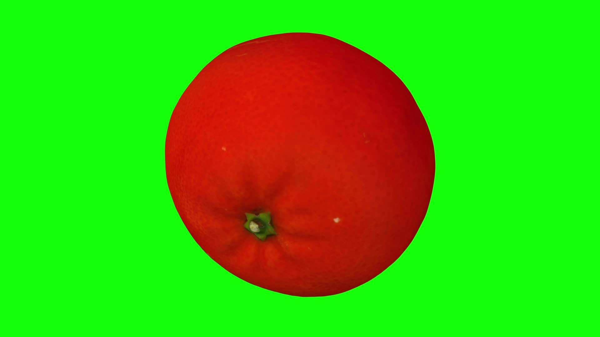 曼达林橙色02在绿色背景上旋转b厕所视频的预览图