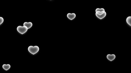 黑白爱心泡泡带透明通道视频的预览图