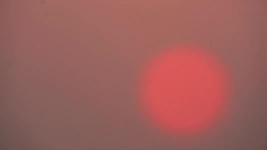 聚焦日落和聚焦模糊的红色天空背景视频的预览图
