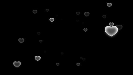 黑白爱心泡泡带透明通道视频的预览图