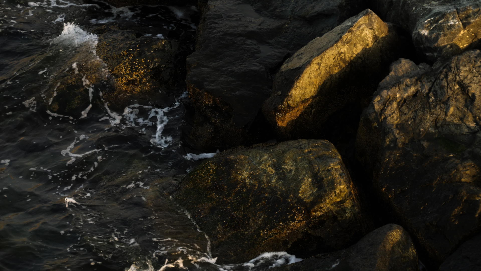海上小岩石的冲击波视频的预览图