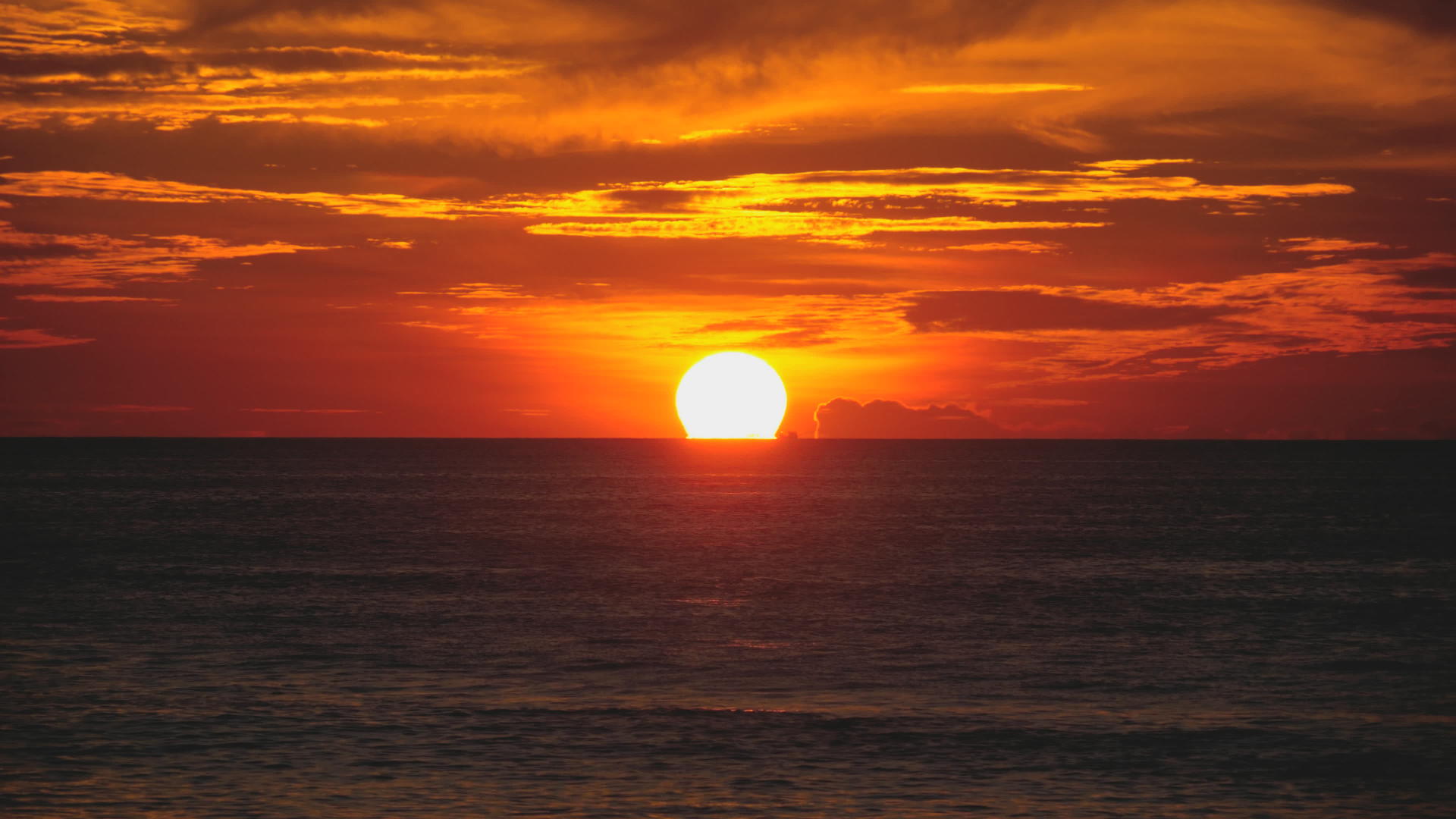 洋上橙色的日落视频的预览图