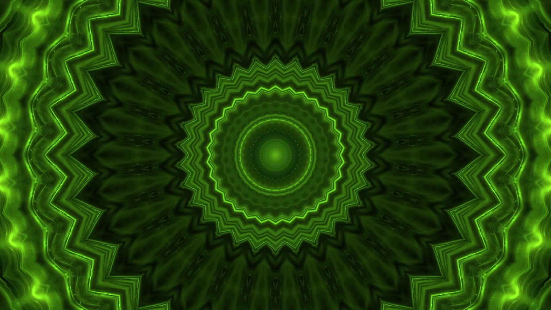 抽象绿色纳尼恩背景千叶镜曼达拉视频的预览图
