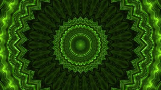 抽象绿色纳尼恩背景千叶镜曼达拉视频的预览图